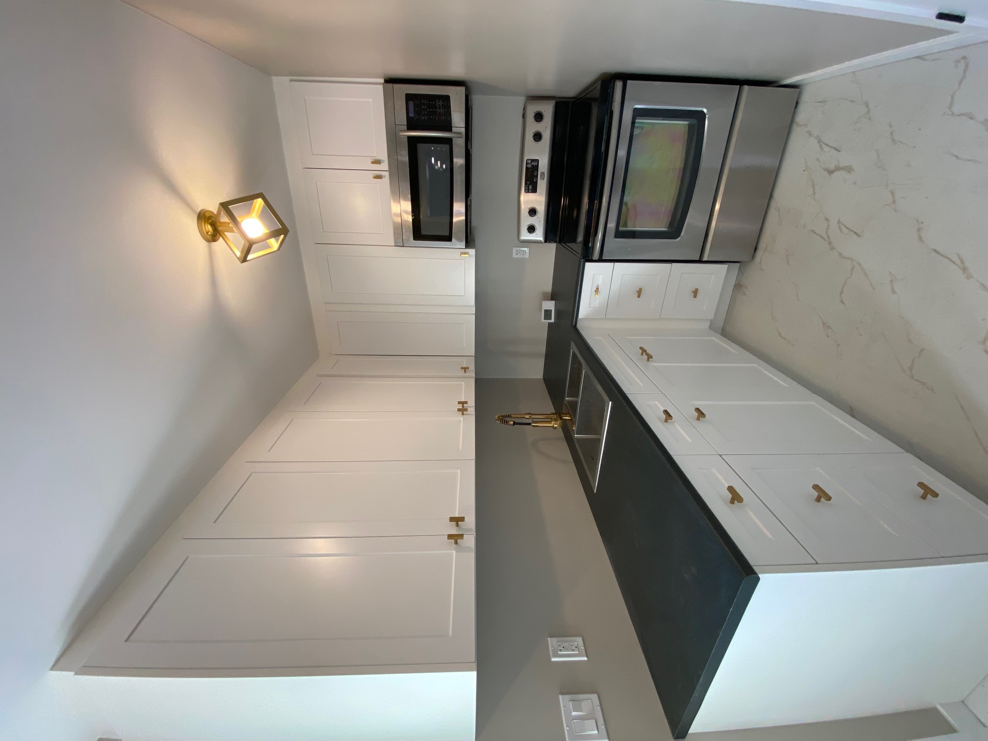 Finished kitchen in garage conversion ADU in Clarington, Ontario